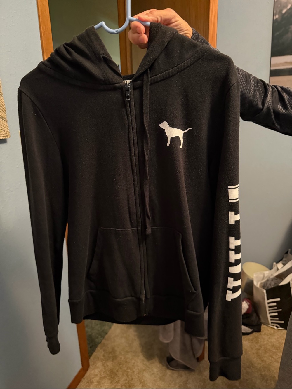 Black pink Zip Hoodie